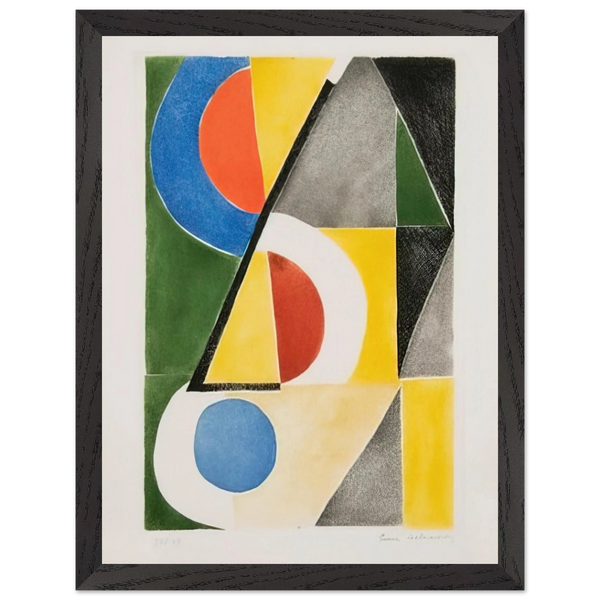 ABSTRACT COMPOSITION WITH TRIANGLES AND SEMICIRCLES by Sonia Delaunay — Framed art print at Zephyeer