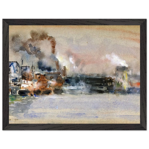 Portland Harbor by Childe Hassam — Framed art print at Zephyeer