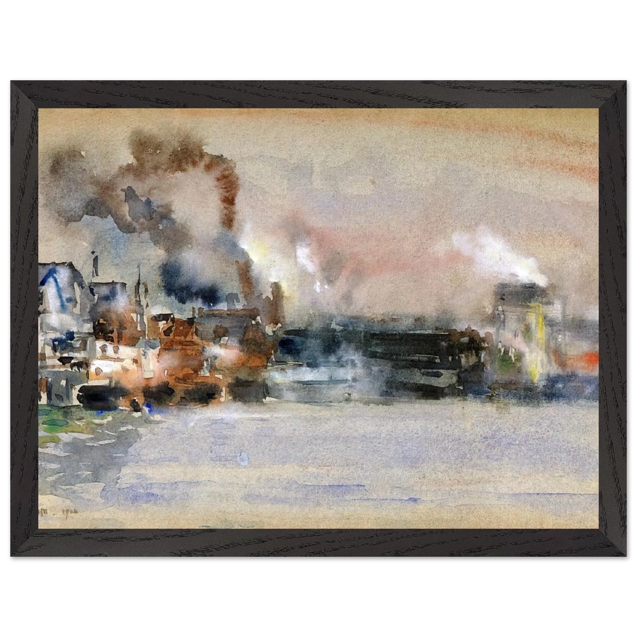 Portland Harbor by Childe Hassam — Framed art print at Zephyeer