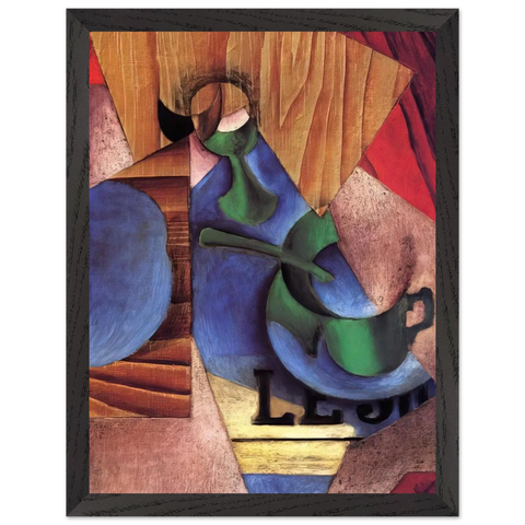 GLASS CUP AND NEWSPAPER 1913 by Juan Gris — Framed art print at Zephyeer