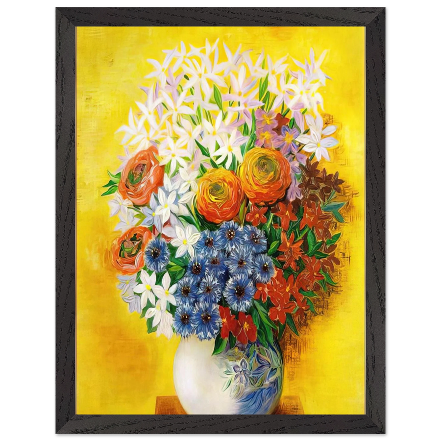 BOUQUET OF VARIOUS FLOWERS by Moise Kisling — Framed art print at Zephyeer