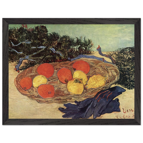 Still Life with Oranges and Lemons with Blue Gloves by Vincent van Gogh — Framed art print at Zephyeer
