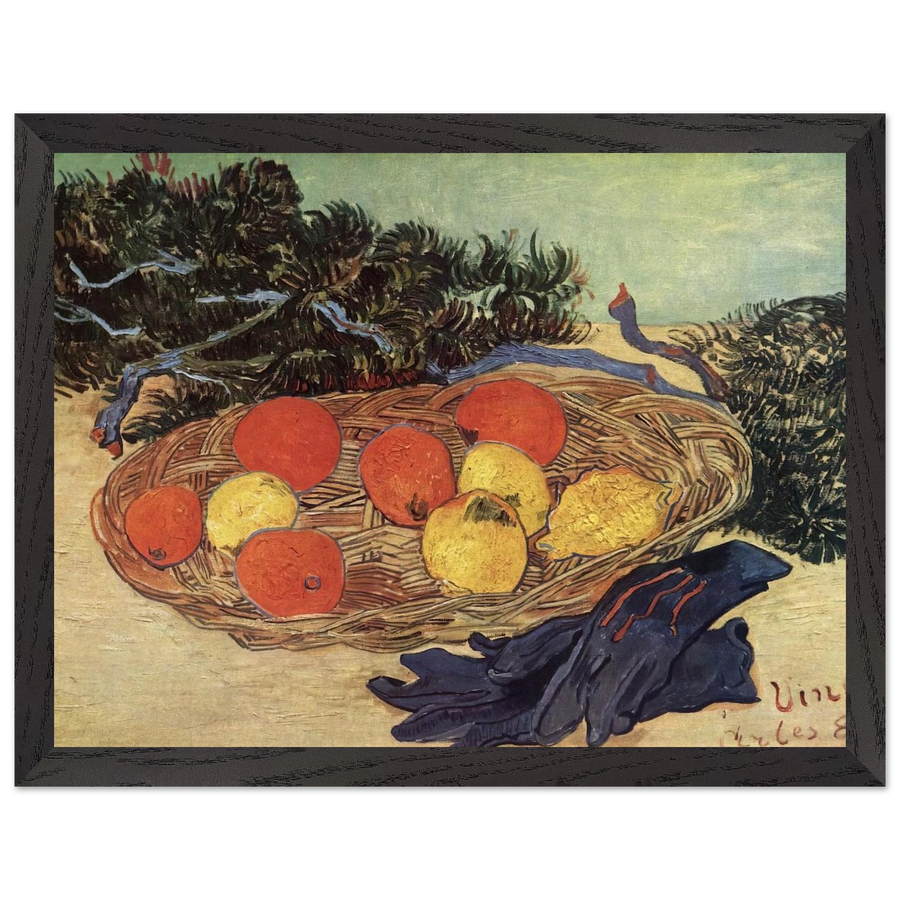 Still Life with Oranges and Lemons with Blue Gloves by Vincent van Gogh — Framed art print at Zephyeer