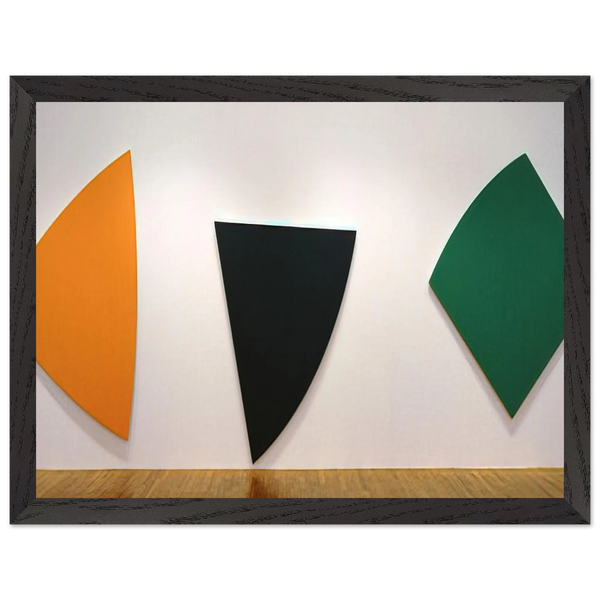 Three Panels. Orange, Dark Gray, Green by Ellsworth Kelly — Framed art print at Zephyeer