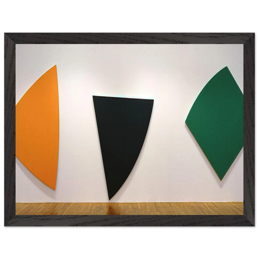 Three Panels. Orange, Dark Gray, Green by Ellsworth Kelly — Framed art print at Zephyeer