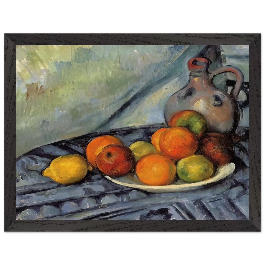 Fruit and Jug on a Table by Paul Cézanne — Framed art print at Zephyeer