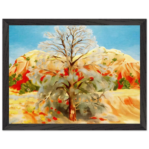 Dead Tree with Pink Hill by Georgia O'Keeffe — Framed art print at Zephyeer