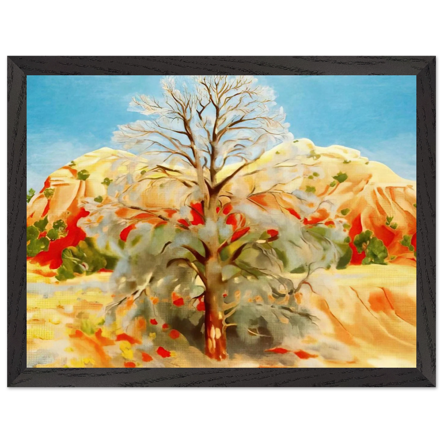 Dead Tree with Pink Hill by Georgia O'Keeffe — Framed art print at Zephyeer
