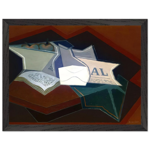 COMPOTIER CARAFE AND OPEN BOOK by Juan Gris — Framed art print at Zephyeer
