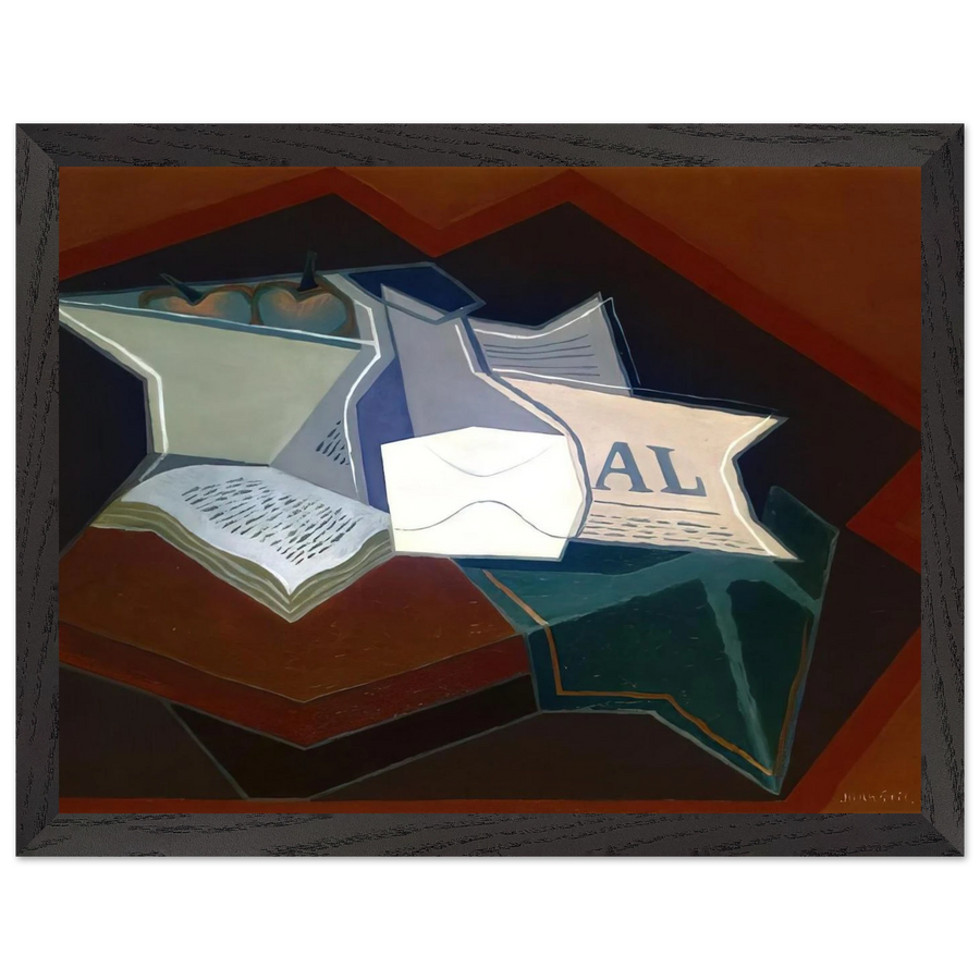 COMPOTIER CARAFE AND OPEN BOOK by Juan Gris — Framed art print at Zephyeer