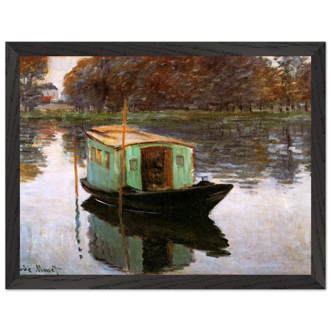 The Studio-Boat by Claude Monet — Framed art print at Zephyeer