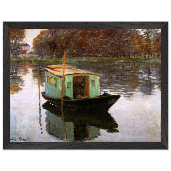 The Studio-Boat by Claude Monet — Framed art print at Zephyeer