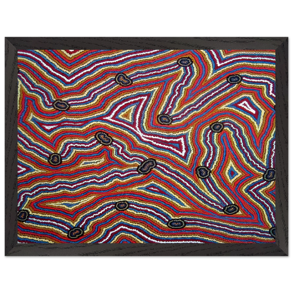 Narripi Dreaming - 1992 by Clifford Possum Tjapaltjarri — Framed art print at Zephyeer