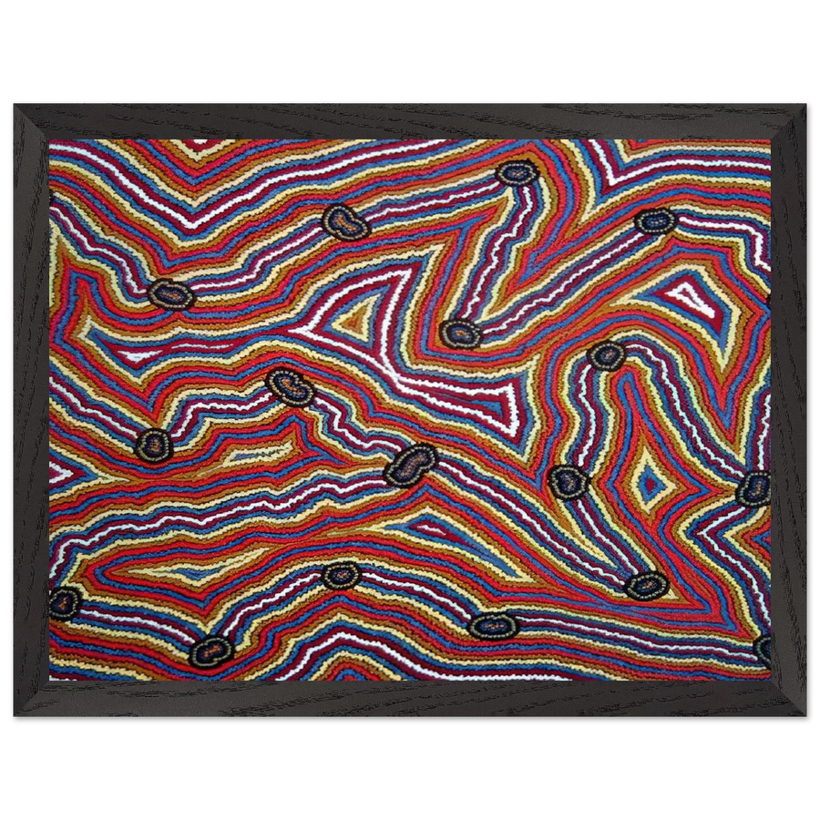 Narripi Dreaming - 1992 by Clifford Possum Tjapaltjarri — Framed art print at Zephyeer