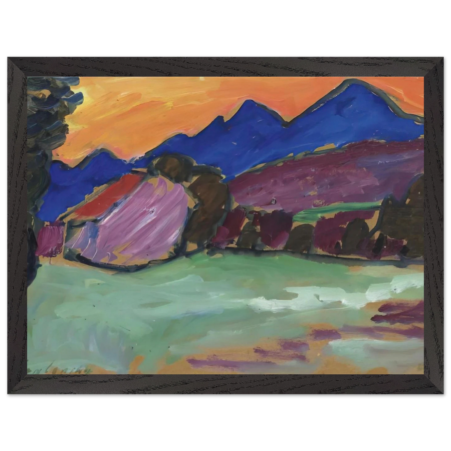 ROTER ABEND BLAUE BERGE 1910 by Alexej von Jawlensky — Framed art print at Zephyeer