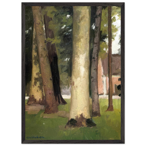 YERRES THROUGH THE GROVE THE ORNAMENTAL FARM by Gustave Caillebotte — Framed art print at Zephyeer