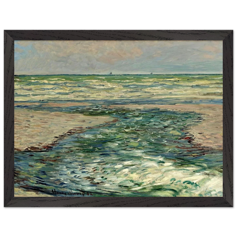 The Seacoast of Pourville, Low Tide by Claude Monet — Framed art print at Zephyeer