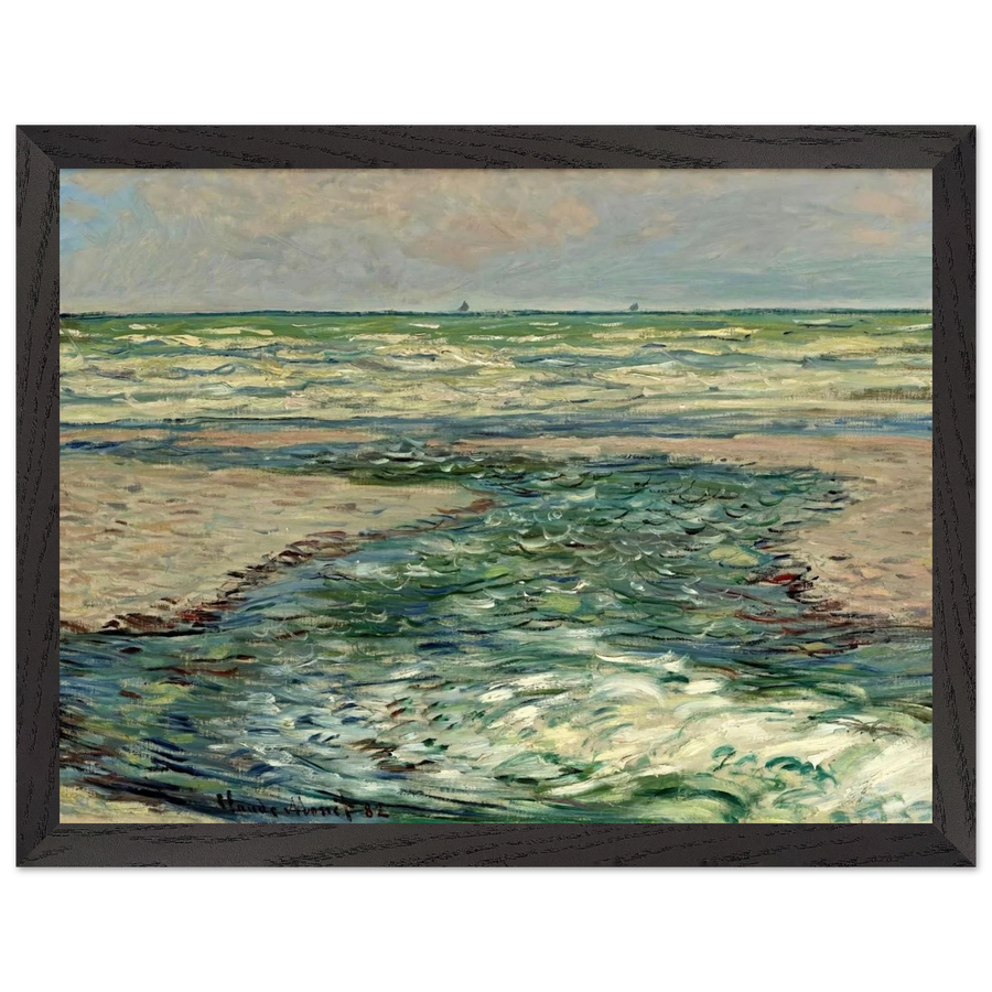 The Seacoast of Pourville, Low Tide by Claude Monet — Framed art print at Zephyeer