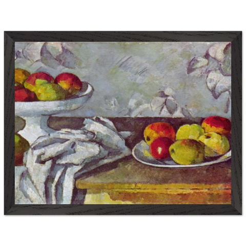 Still life with apples and fruit bowl by Paul Cézanne — Framed art print at Zephyeer