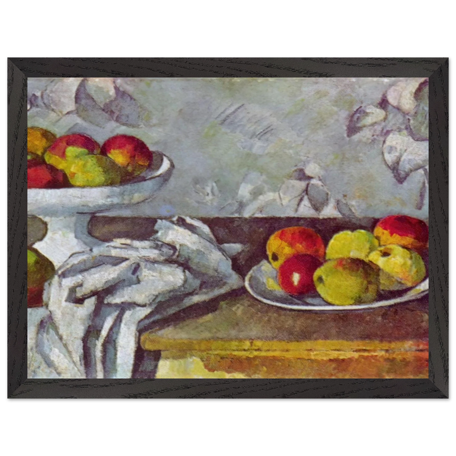 Still life with apples and fruit bowl by Paul Cézanne — Framed art print at Zephyeer