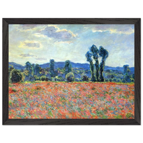 Poppy Field in Giverny by Claude Monet — Framed art print at Zephyeer