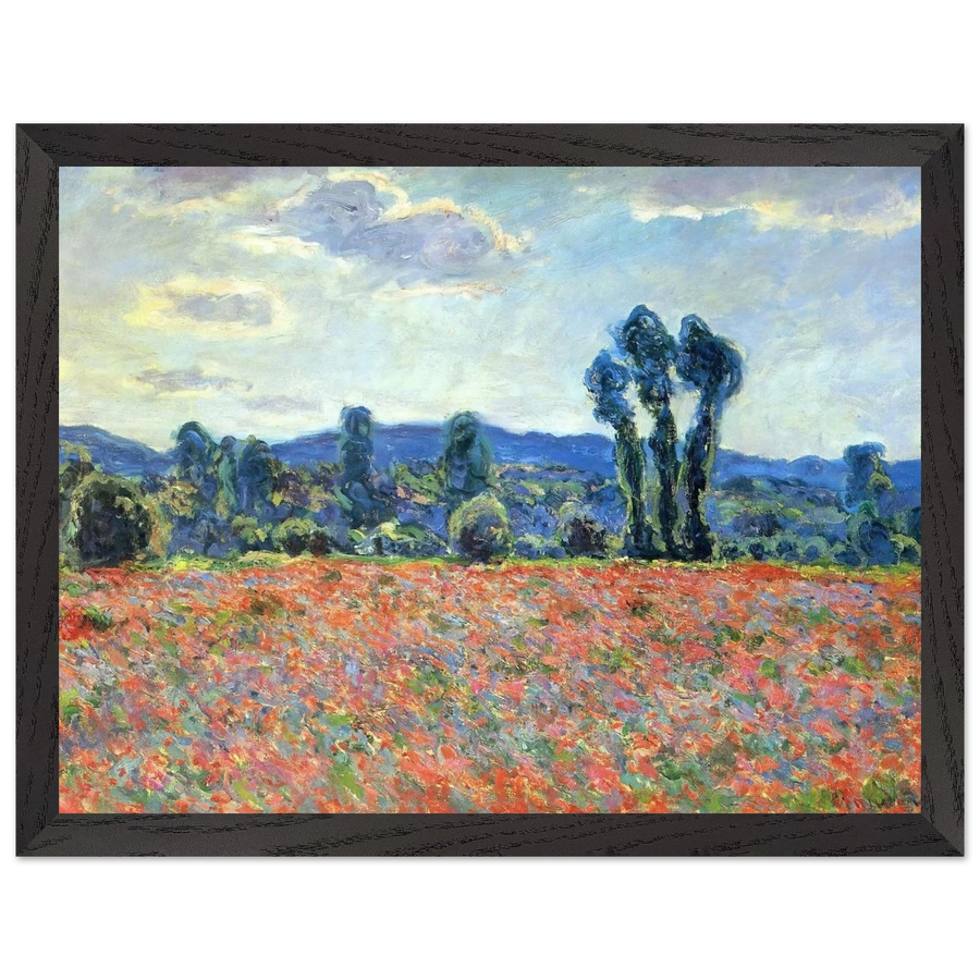Poppy Field in Giverny by Claude Monet — Framed art print at Zephyeer