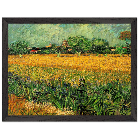 View of Arles with Irises in the Foreground by Vincent van Gogh — Framed art print at Zephyeer