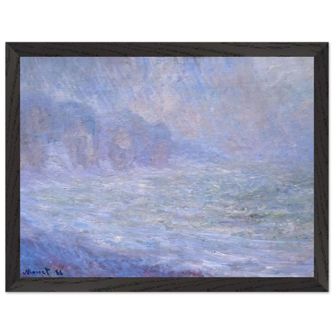 Cliffs at Pourville, Rain by Claude Monet — Framed art print at Zephyeer