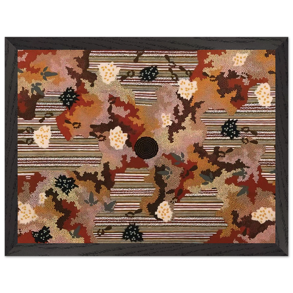 Wildflowers at Yabbierangu - 1991 by Clifford Possum Tjapaltjarri — Framed art print at Zephyeer