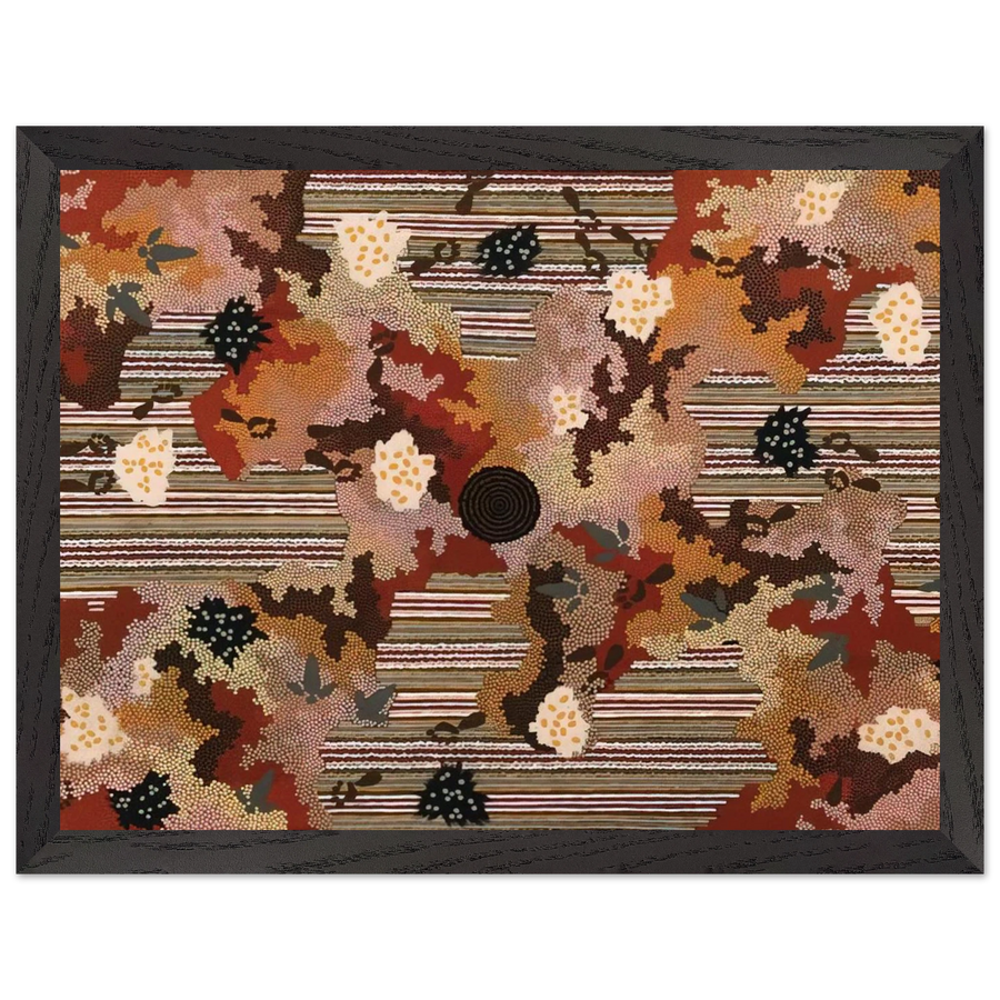 Wildflowers at Yabbierangu - 1991 by Clifford Possum Tjapaltjarri — Framed art print at Zephyeer