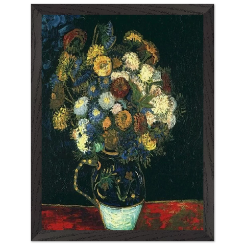 Still Life Vase with Zinnias by Vincent van Gogh — Framed art print at Zephyeer