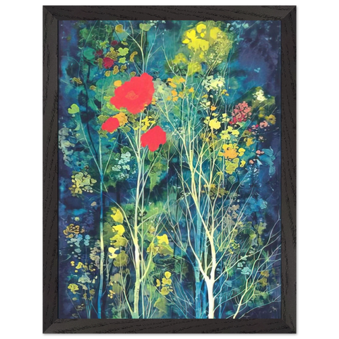 Poppies and Flowers by Eyvind Earle — Framed art print at Zephyeer