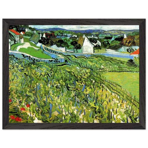 Vineyards with a View of Auvers by Vincent van Gogh — Framed art print at Zephyeer