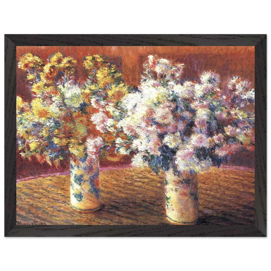 Two Vases with Chrysanthems by Claude Monet — Framed art print at Zephyeer