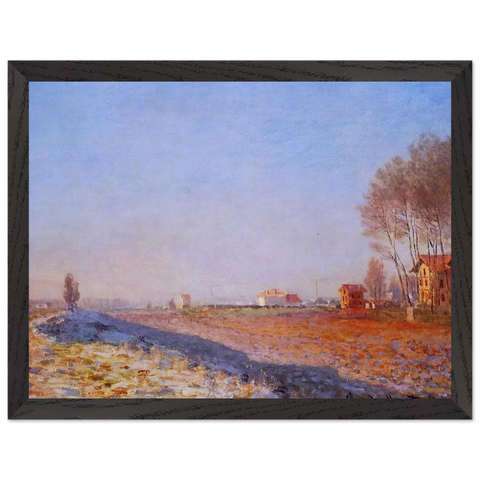 The Plain of Colombes, White Frost by Claude Monet — Framed art print at Zephyeer