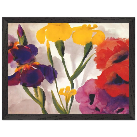 Irises and poppies by Emil Nolde — Framed art print at Zephyeer