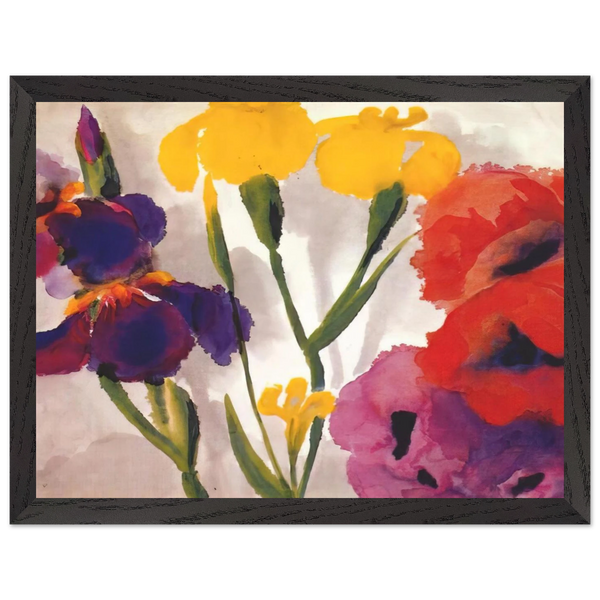 Irises and poppies by Emil Nolde — Framed art print at Zephyeer