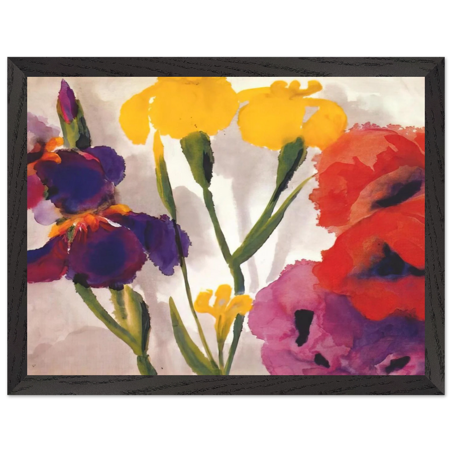 Irises and poppies by Emil Nolde — Framed art print at Zephyeer