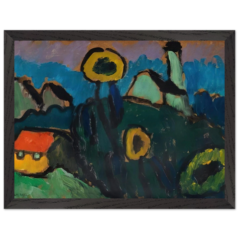 LANDSCHAFT MIT SONNENBLUMEN 1910 by Gabriele Munter — Framed art print at Zephyeer
