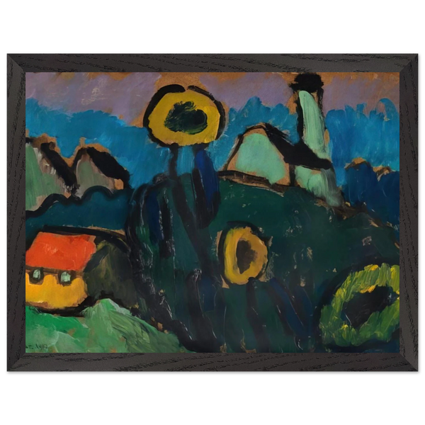LANDSCHAFT MIT SONNENBLUMEN 1910 by Gabriele Munter — Framed art print at Zephyeer