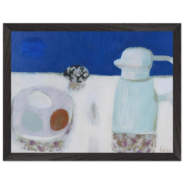Jug and Four Eggs - 1967 by Mary Fedden — Framed art print at Zephyeer