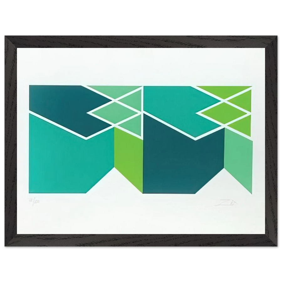 Green Composition - 1980 by Larry Zox — Framed art print at Zephyeer