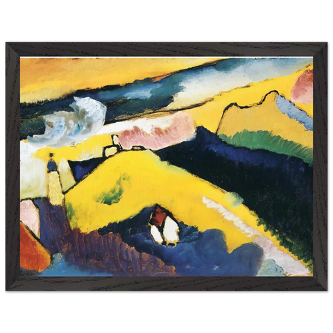 MOUNTAIN LANDSCAPE WITH CHURCH 1910 by Wassily Kandinsky — Framed art print at Zephyeer