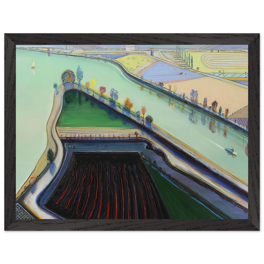 River Boats - 2001 by Wayne Thiebaud — Framed art print at Zephyeer