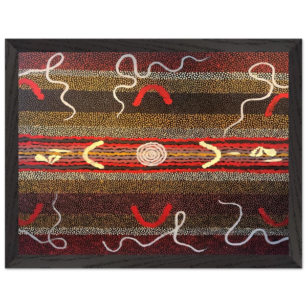 Men's Maliyarre Initiation Ceremony - 1999 by Clifford Possum Tjapaltjarri — Framed art print at Zephyeer