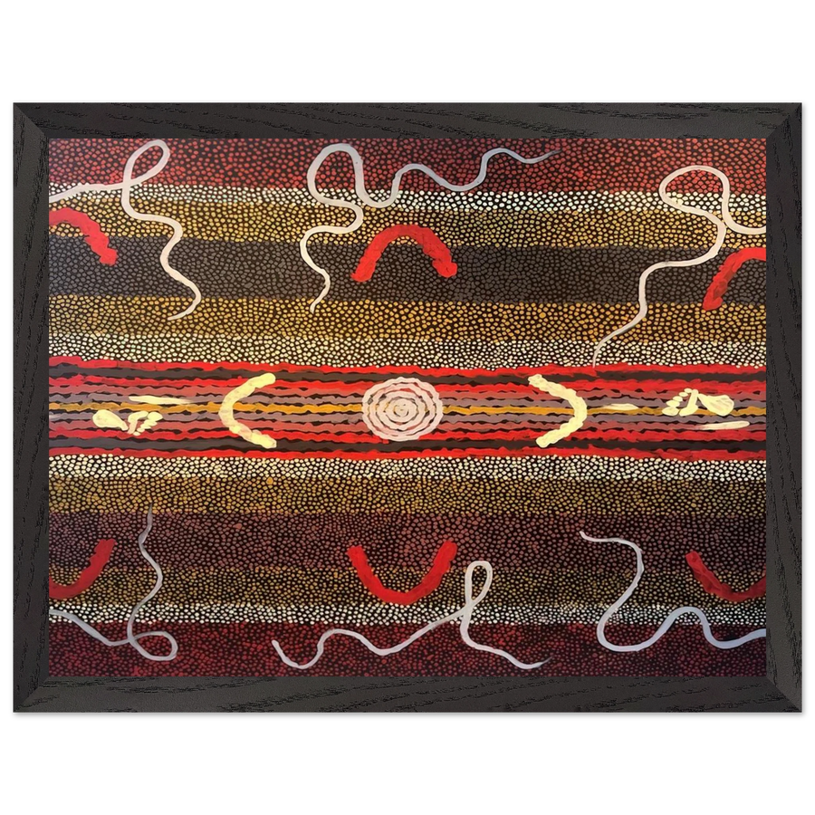 Men's Maliyarre Initiation Ceremony - 1999 by Clifford Possum Tjapaltjarri — Framed art print at Zephyeer