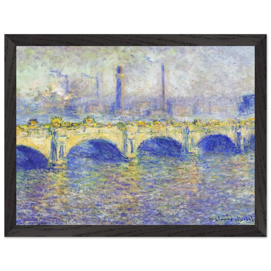 Waterloo Bridge, Effect of the Sun by Claude Monet — Framed art print at Zephyeer