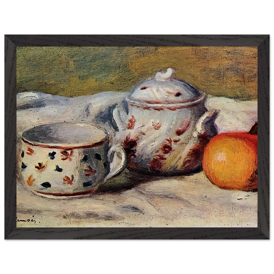 Still Life with Cup and Sugar Bowl by Pierre-Auguste Renoir — Framed art print at Zephyeer