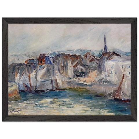 Boats in the Port of Honfleur by Claude Monet — Framed art print at Zephyeer