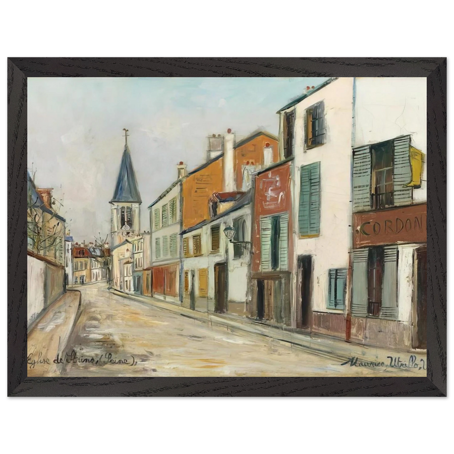 RUE JEAN DURAND ET LEGLISE STAINS SEINE SAINT DENIS 1940 by Maurice Utrillo — Framed art print at Zephyeer